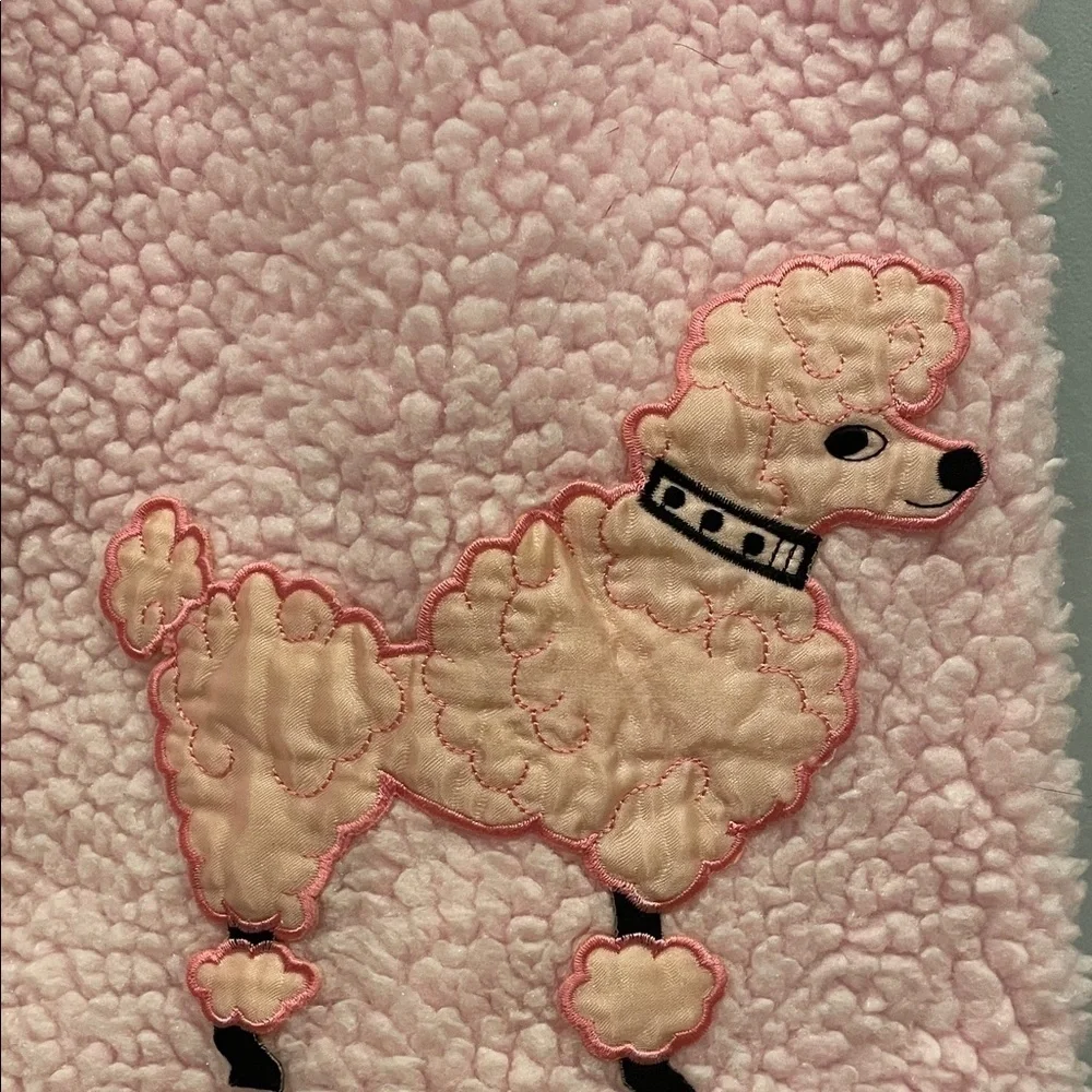 Pink Fleece Skirt with Poodle Design